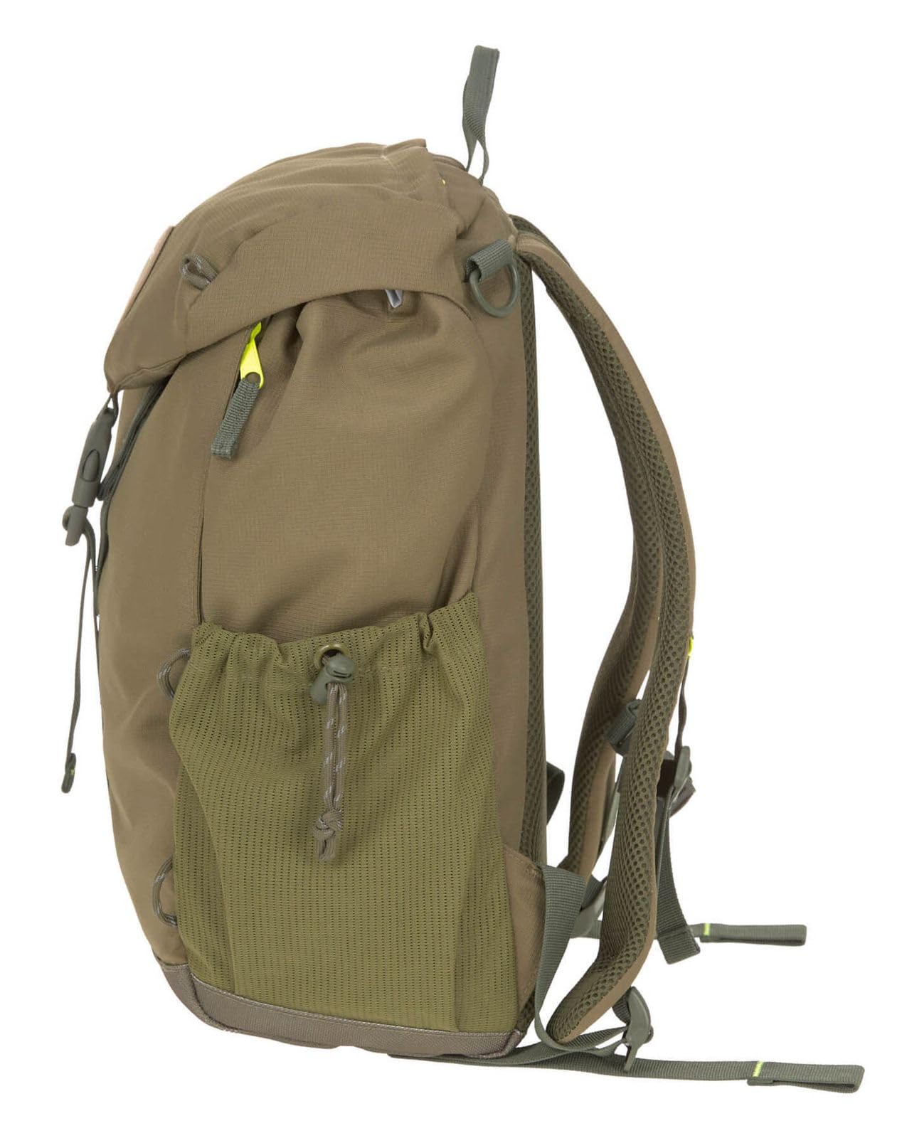 LÄSSIG Zaino fasciatoio borsa per pannolini con fasciatoio zaino da trekking attacco per carrozzina portabiberon Prodotto in modo sostenibile/Outdoor Backpack olive, oliva