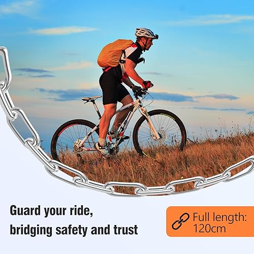 Miniatura 7 de Cerradura de cadena para bicicleta, combinación de 5 dígitos, resistente antirrobo, cerradura de cadena de bicicleta, 124 pies de largo, seguridad