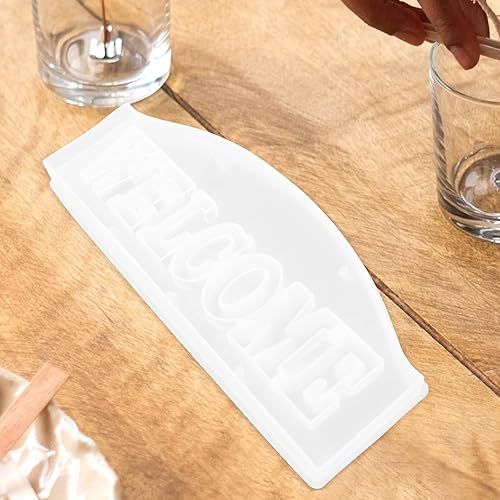 Miniatura 8 de EXCEART Molde de fundición de palabras de bienvenida, moldes de letras de bienvenida, moldes para hacer manualidades, molde de silicona para
