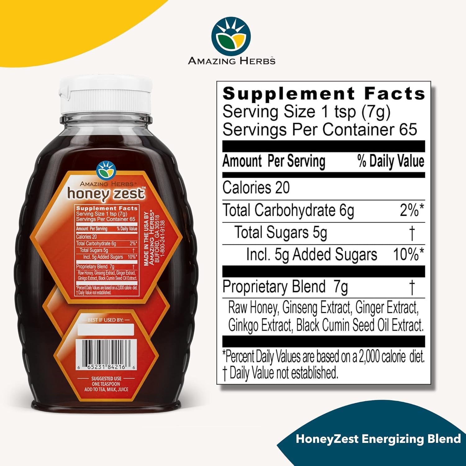 Amazon.com: Amazing Herbs Raw Natural Honey Herbal Honey - 16 Fl