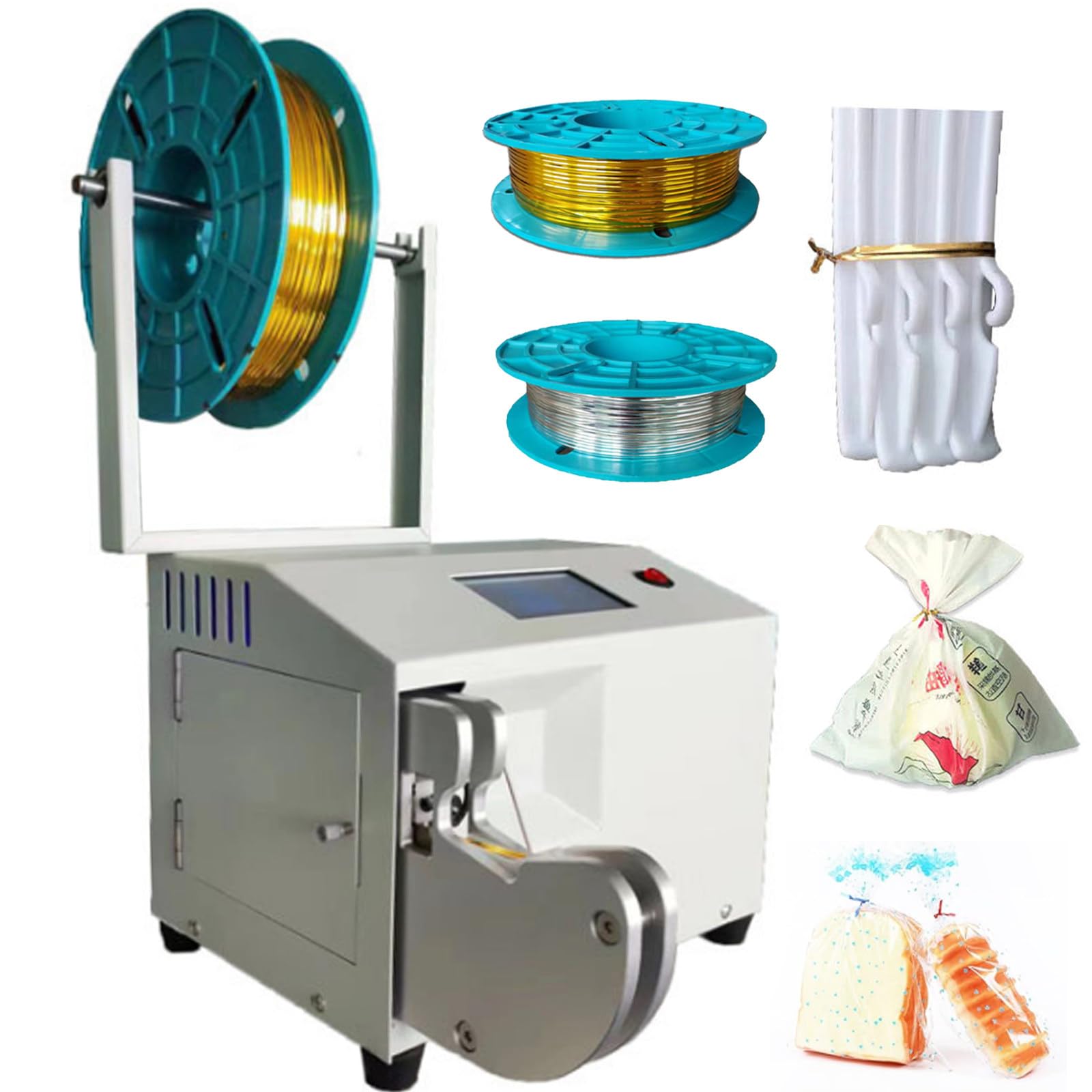 AYCDL Automatic Twist Tie Machine, Electric Semi Manul Bag Closure Bundling, Food Twist Tying Machine,Metallic Twist Ties Wire