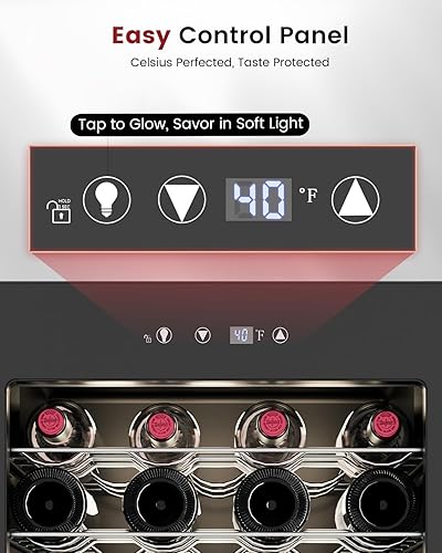 Miniatura 4 de Refrigerador de vino de 4.5 pies cúbicos  Refrigerador de vino de 45 botellas con puerta de vidrio para bebidas de cerveza y refrescos, refrigerador