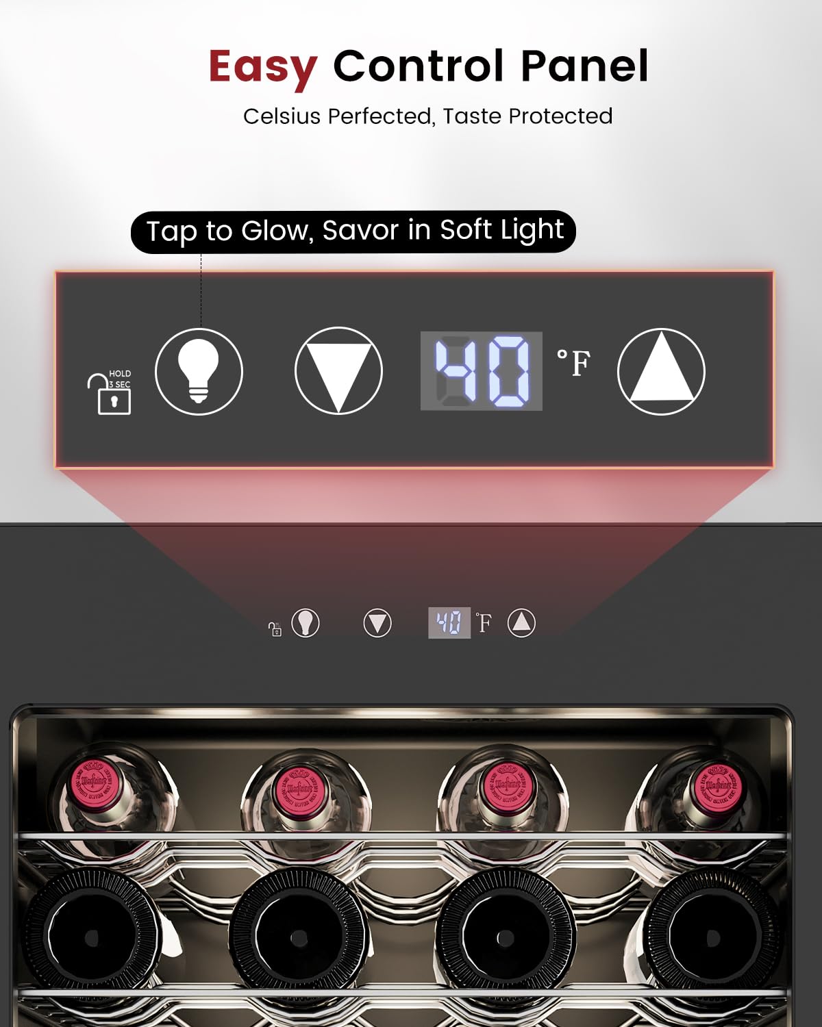 Feelfunn Wine Cooler Refrigerator - 45 Bottle Mini Wine Fridge with Glass Door for Beer Soda Water Drink, Small Wine Cellar Beverage Refrigerator for Bedroom Office Home Bar Dorm, 4.5 Cu.Ft (Black) on Fridge.com