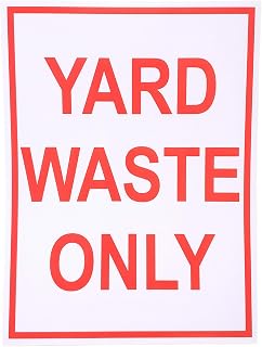 Yard Waste Only Decal - Sticker for Trash Cans, Garbage Cans and Containers - 8 Inches x 6 Inches (Red, 1)