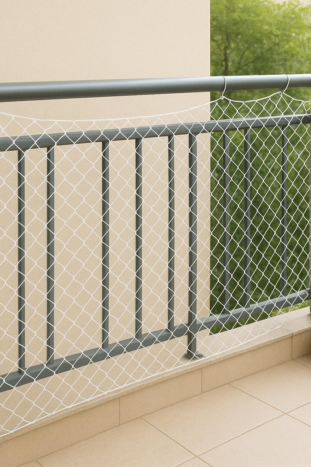 AMZ Nylon Net for Balcony & Terrace Railing | Stair Railing Net | Heavy-Duty Child & Pet Safety Net | UV Resistant Nylon Mesh | Indoor & Outdoor Protection | White | 12PLY(1MM) (4ft x 10ft)-image-46