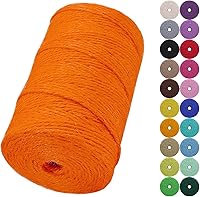 Vista 18 de Cuerda de yute natural de 0.079 pulgadas y 328 pies para manualidades, cuerda de yute de colores de 3 capas para envoltura de regalos, jardinería