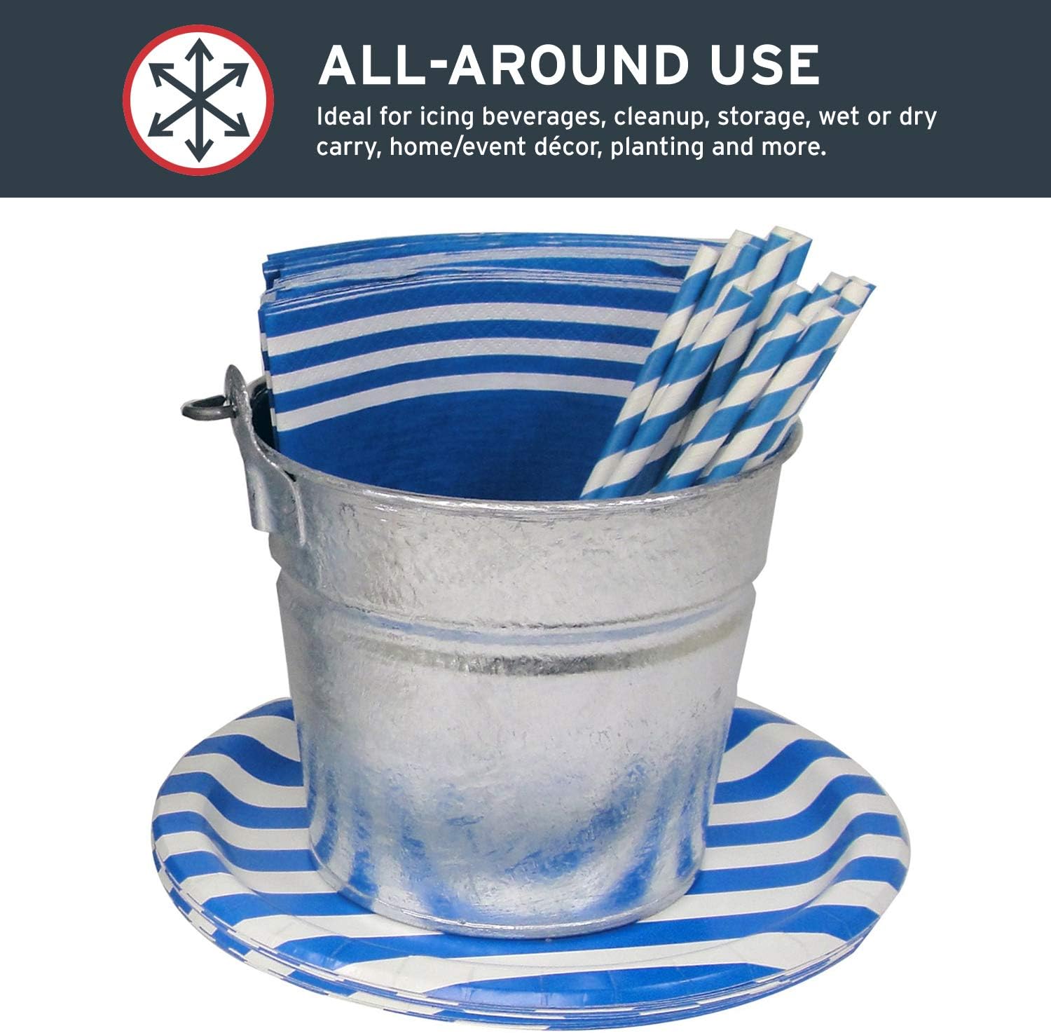 Behrens 1202 Hot-Dipped Galvanized Steel Utility Pail, 2-Quart, Silver