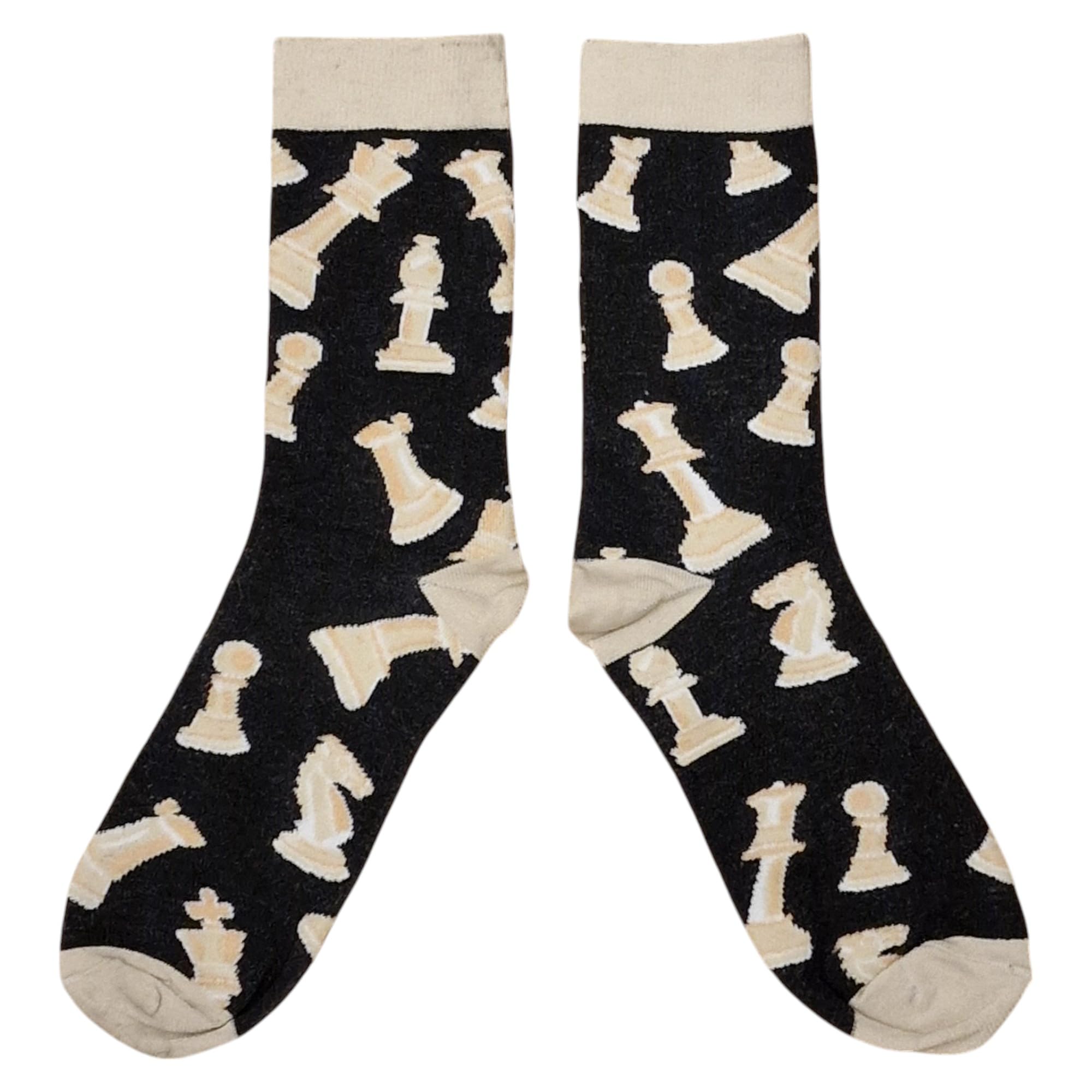 Sock Shack Women's Black Classic Queen Pawn Chess Game Pieces Socks 4-8 Uk / 37-42 Eur / 6-10 Us