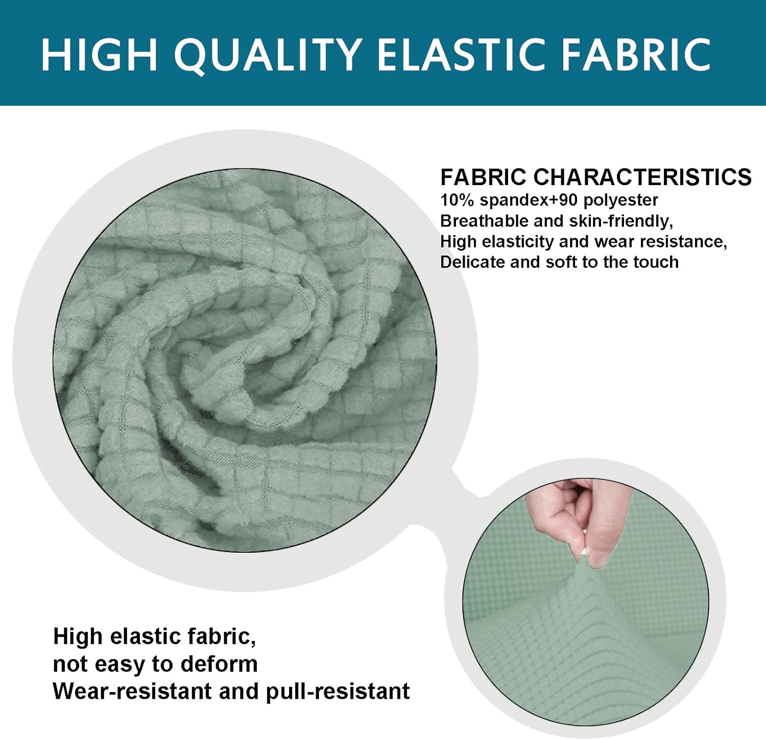 2 Pieces Stretch Club Chair Slipcover Jacquard Tub Chair Cover Armchair Covers, Non-Slip Barrel Chair Cover for Dining Living Room Office Chair -White-1