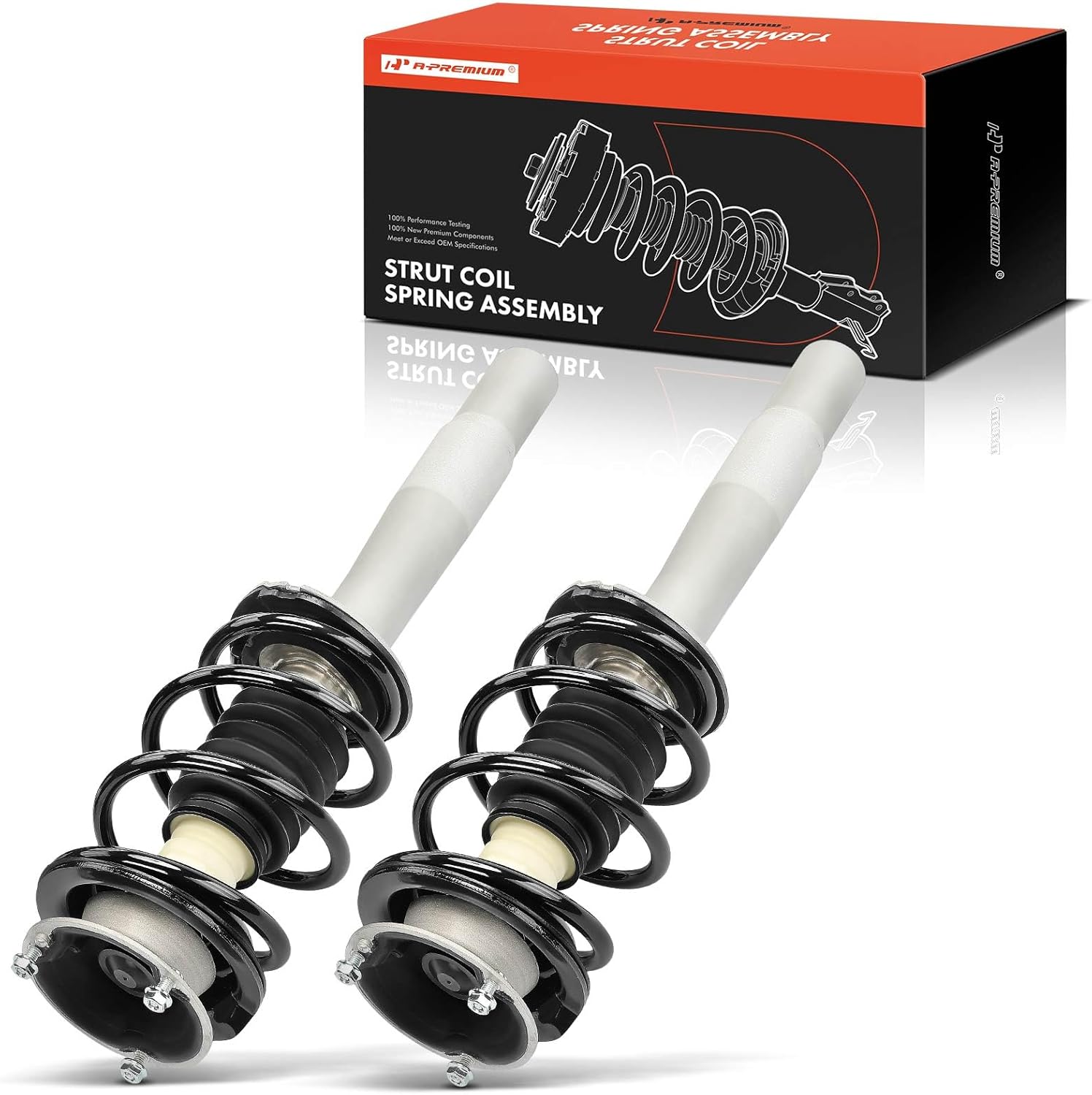 A-Premium Front Complete Struts Compatible with BMW 525i 2004-2007, 530i 2004-2007, 545i 2004-2005, 550i 2006-2010 - 2x Replacement Suspension Shock Absorber with Coil Spring Assembly