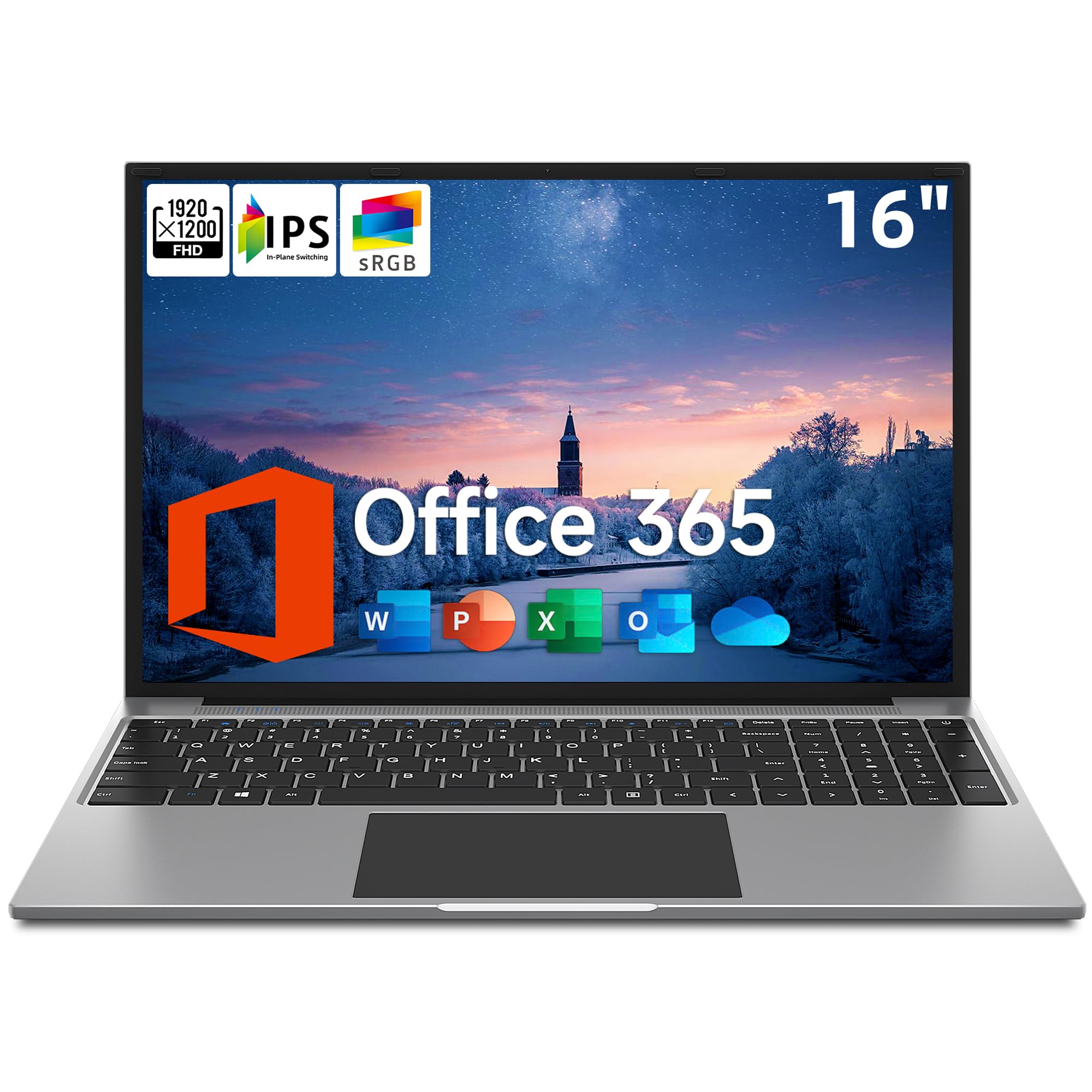 jumper Computer Portatile 16 Pollici, 4 GB RAM 128 GB SSD, Fino a 2,5 GHz Celeron 5305U, Windows 11, PC portatile Installato Office 365, 1920 x 1200 IPS, Bluetooth 4.0, USB 3.0 × 2