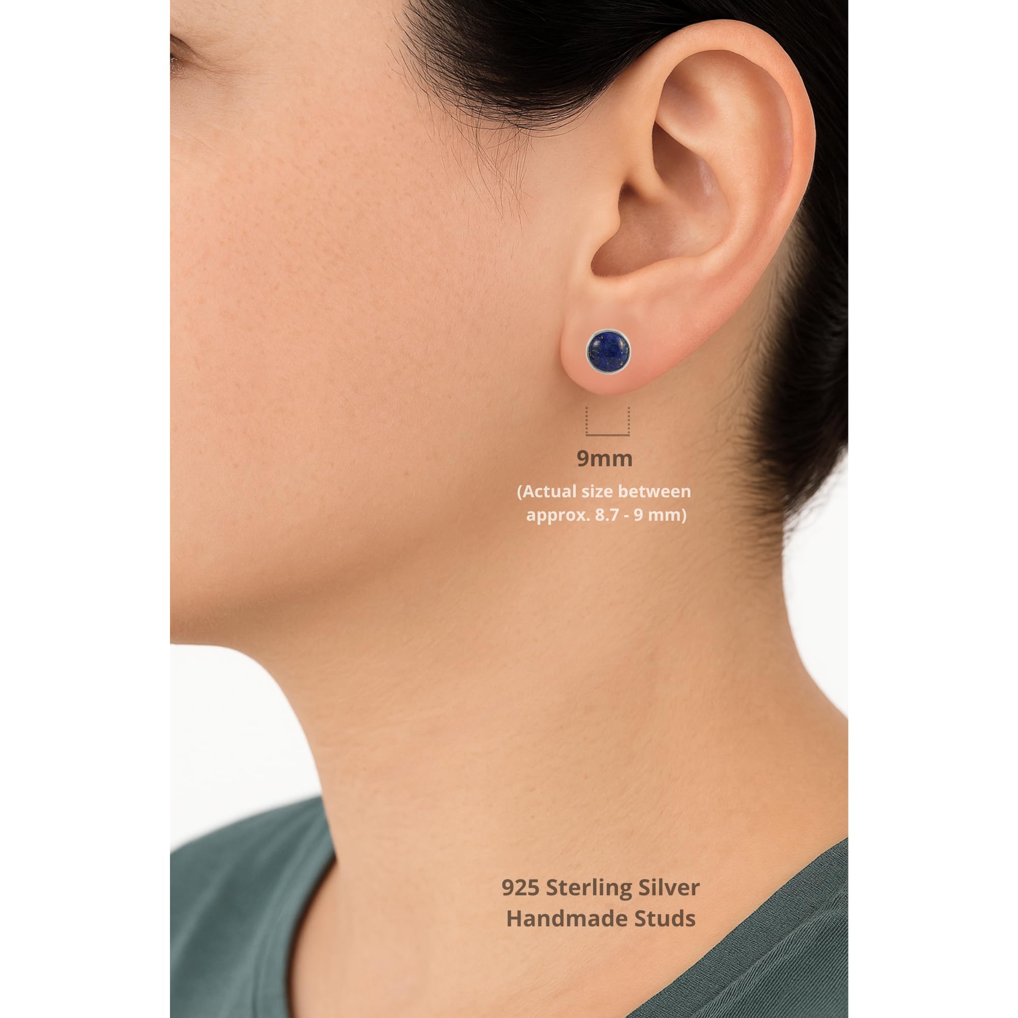 Handgefertigte Sterling Silber 925 Ohrstecker für Damen Herren