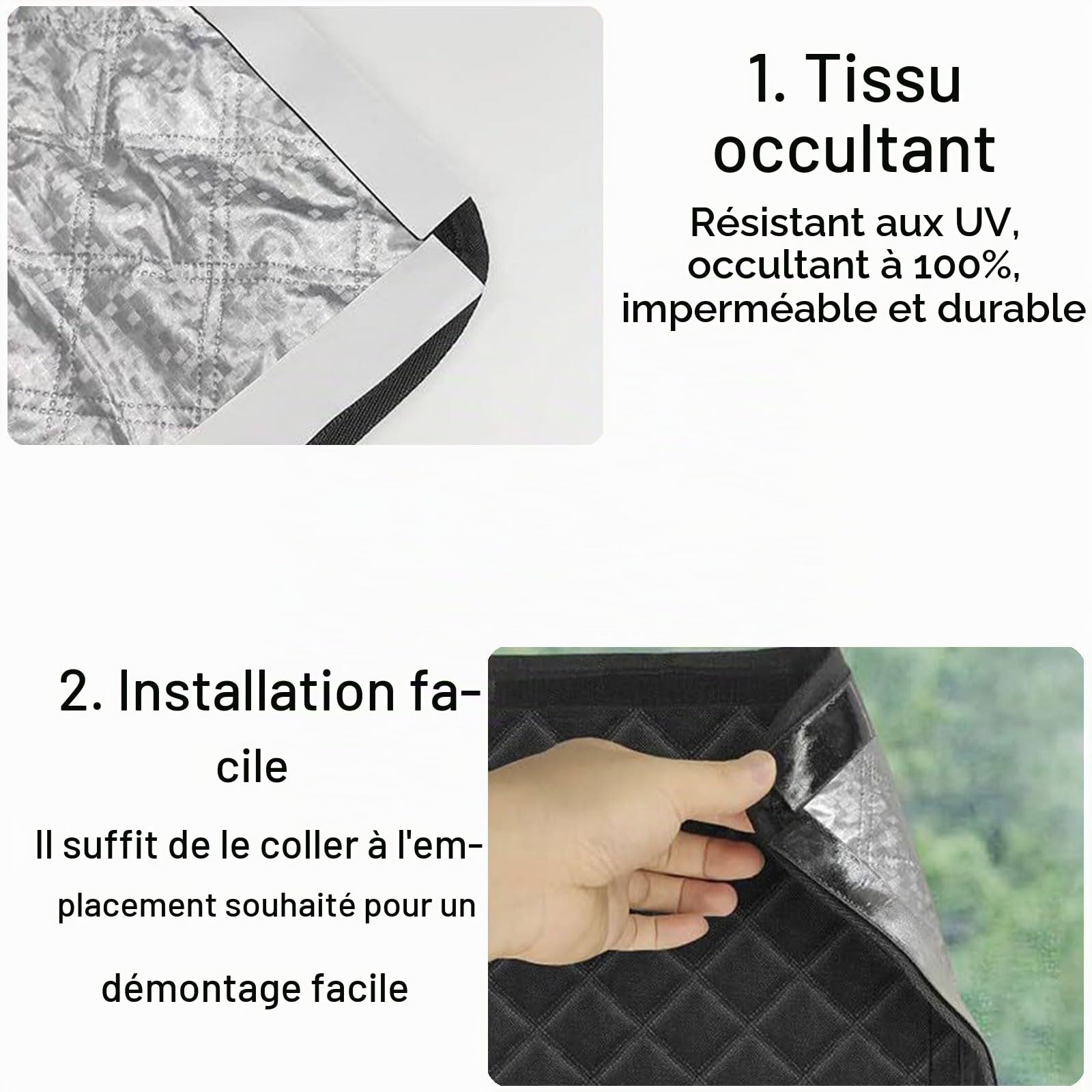 Pare-Soleil Imperméable Et Isolant,Housse De Fenêtre De Toit De Camping-Car,Pliable Occultante Pare-Soleil,Couverture De Puits De Toit De Camping-Car,Protection De Intimité,40.6*40.6CM,Argenté,Kiuiom