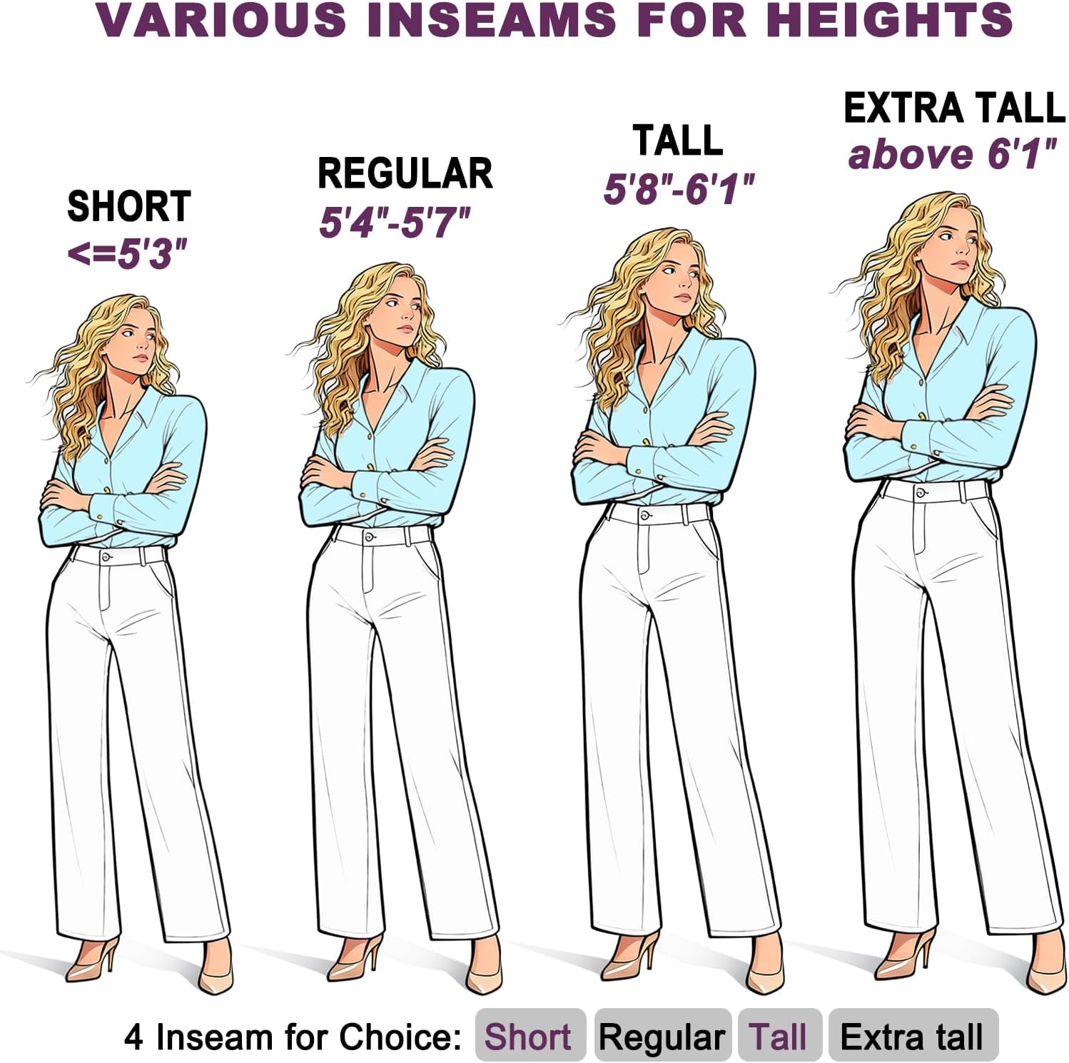 iChosy Womens High Waist Wide Straight Leg Trousers Casual Slacks Dress Pants with Pockets - Image 7