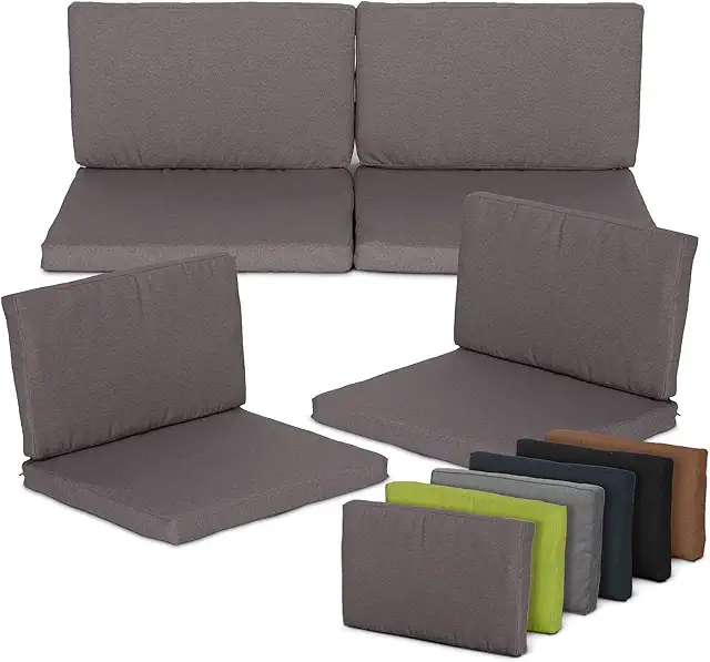 Set de 8 Coussins d'Extérieur Monaco Gris pour Salon de Jardin | Beo