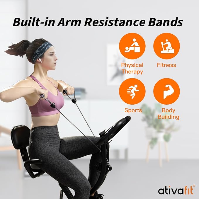 Bicicleta fija plegable ATIVAFIT 5 en 1 con resistencia magnética miniatura 7