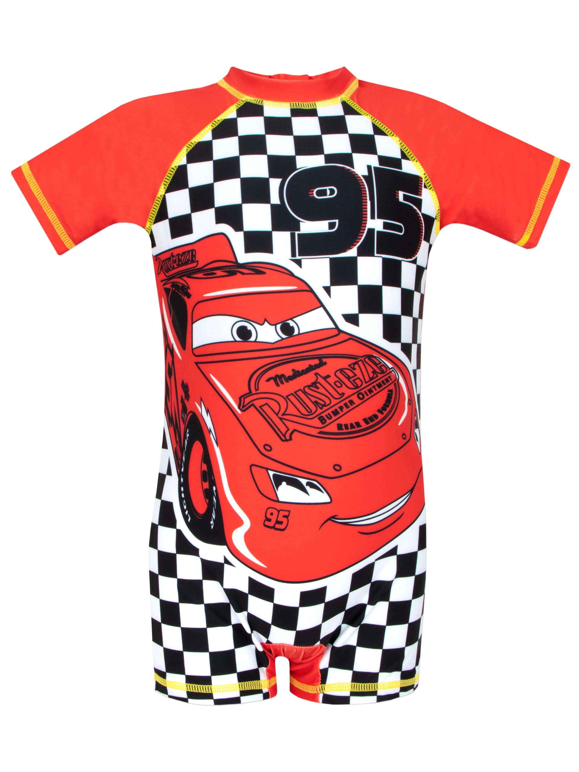 Disney Swimming Costume for Boys | Lightning McQueen Cars One Piece Boys Swimsuit | Ages 18 Months to 8 Years