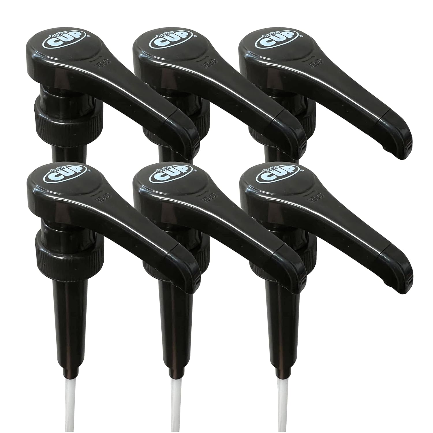 By The Cup Universal Black Coffee Syrup Pump (Pack of 6) - Fits Upouria, Torani Syrups, Davinci, Monin (1L Plastic Only), and Jordan's Skinny Syrups