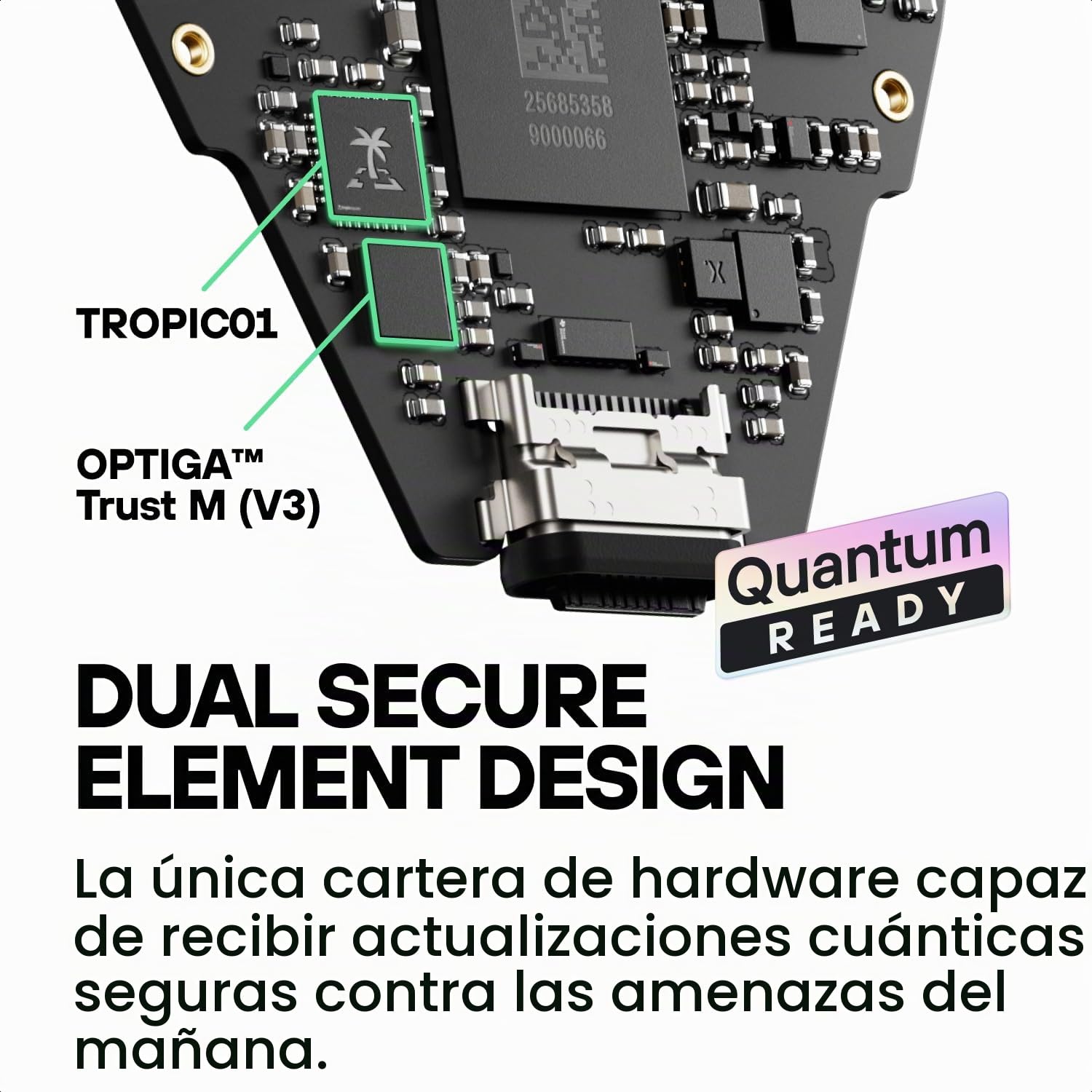 Trezor Safe 7 - Monedero de Hardware Criptográfico para Bitcoin, Bluetooth, Pantalla Táctil a Color, Preparado para Cuántica, Compatible con Android e iOS (Charcoal Black)