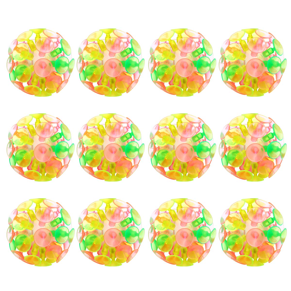 Toyvian 12PCS Children's Suction Ball Toy Parent-child Interaction Sucker Ball Kids Plaything Party Toy for Children for Kids
