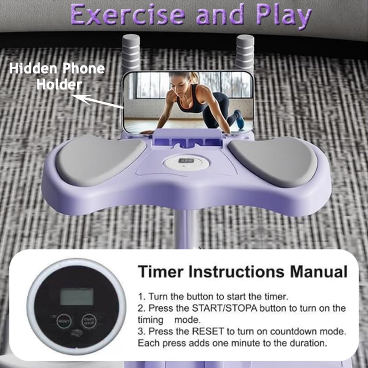 Spine Twist & Stretch Trainer – maszyna do ćwiczeń pełzania, modelująca talię, rozciągająca nogi i aktywująca mięśnie korpusu, 3-stopniowa regulacja wysokości, długość pełzania 70 cm