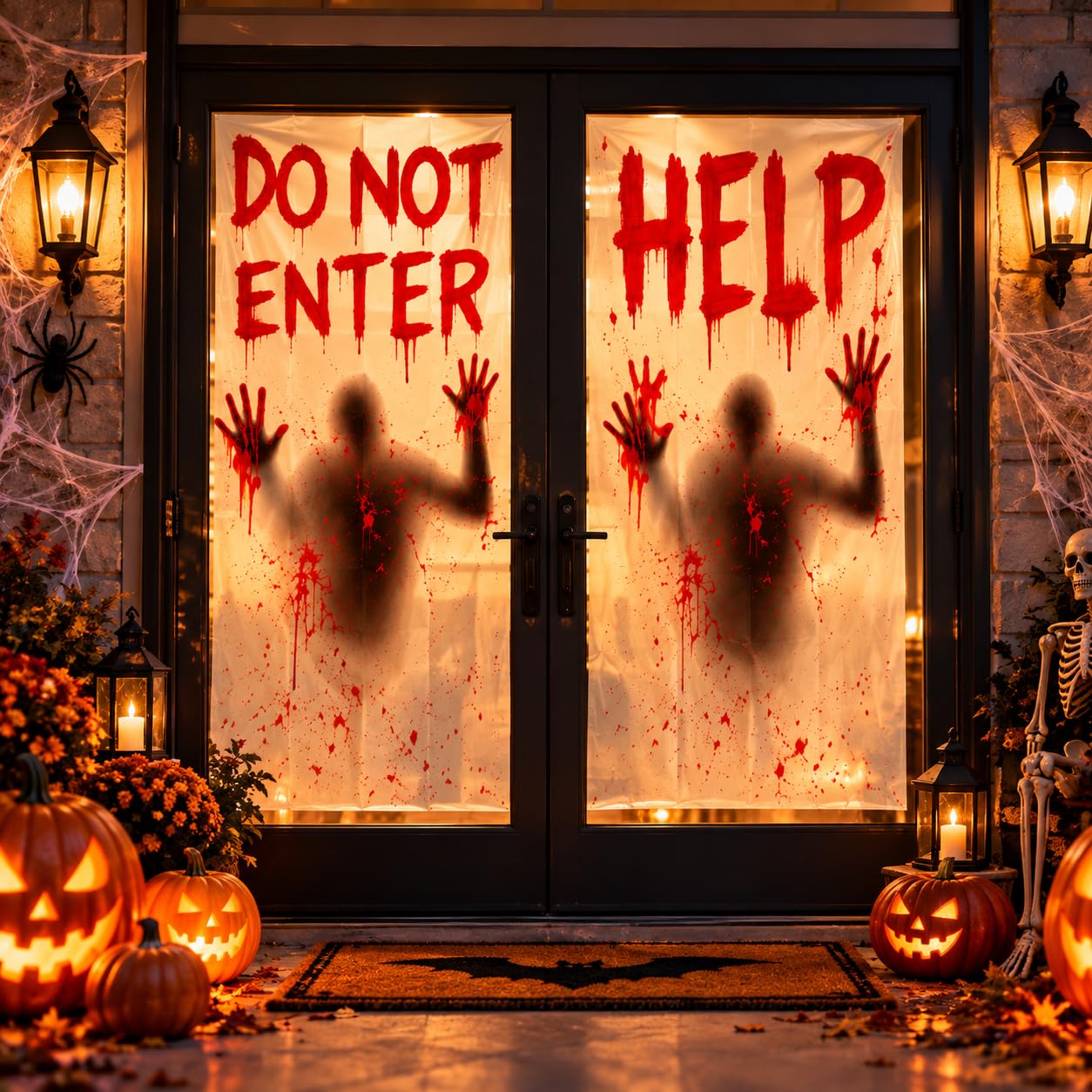 Giant Bloody Halloween Window Clings - Spooky Decor -3