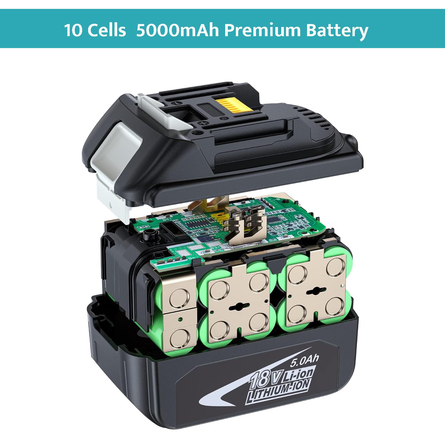 2 unidades BL1850B 18V 5Ah Compatible con MA-Kita 18V Batería con cargador para BL1860B BL1850B BL1850 BL1840 BL1830, DC18RD DC18RC DC18SF DC18RA DC18RF Cargador rápido