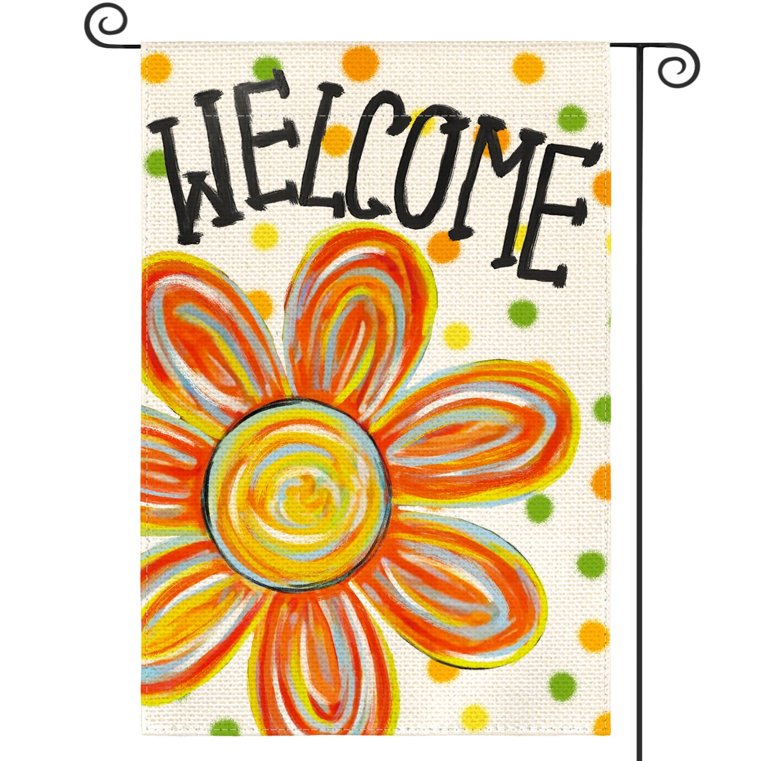 Drapeau de jardin floral d'été AVOIN colorlife 30x45 cm double face