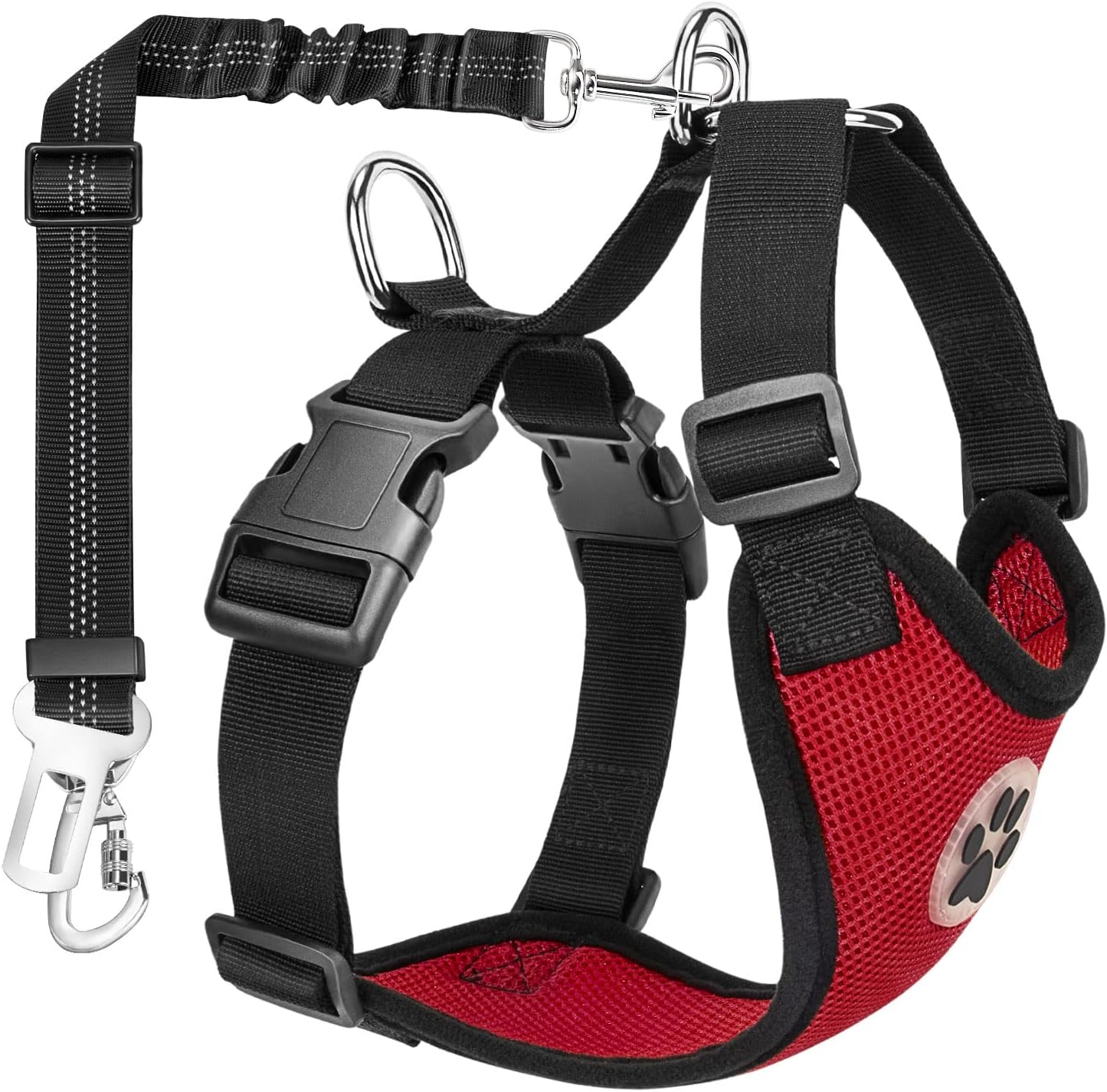 SlowTon Dog Car Harness Seatbelt Set, Dog Vest Harness