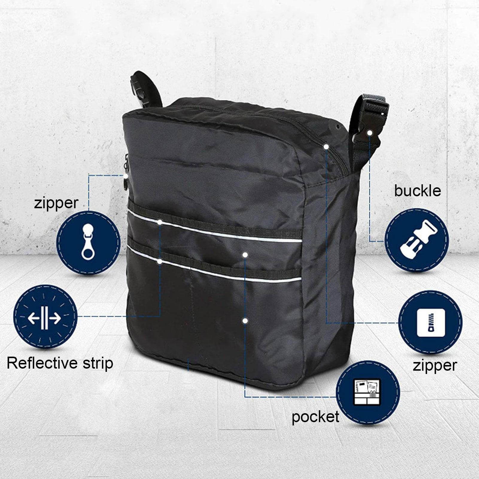 Bolsa para silla de ruedas, mochila para silla de ruedas, bolsa de almacenamiento para silla de ruedas, bolsa de andador, resistente al agua, bolsa de transporte para la mayoría de sillas de ruedas