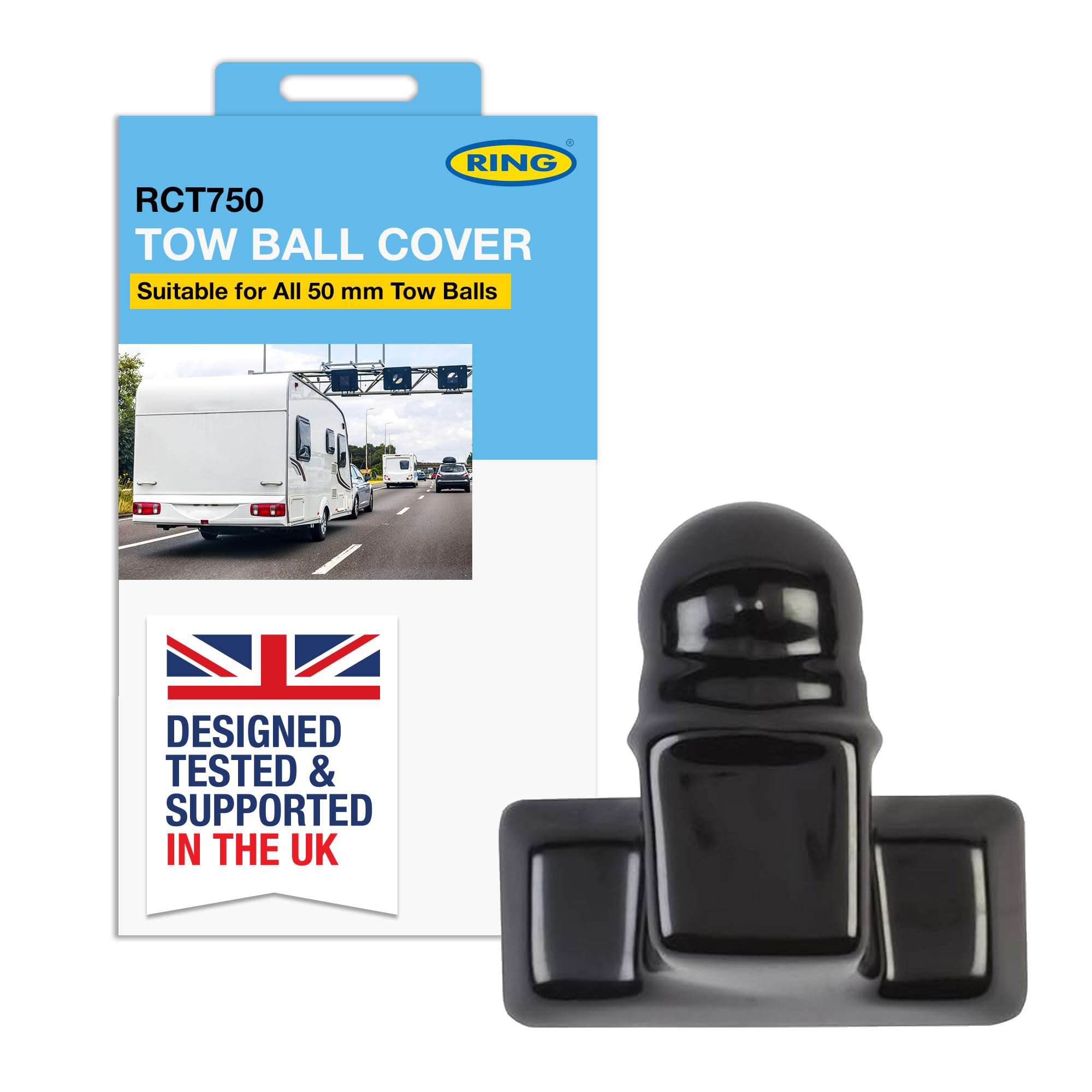 RING Black PVC Towball Cover - Suitable For 50mm Towballs