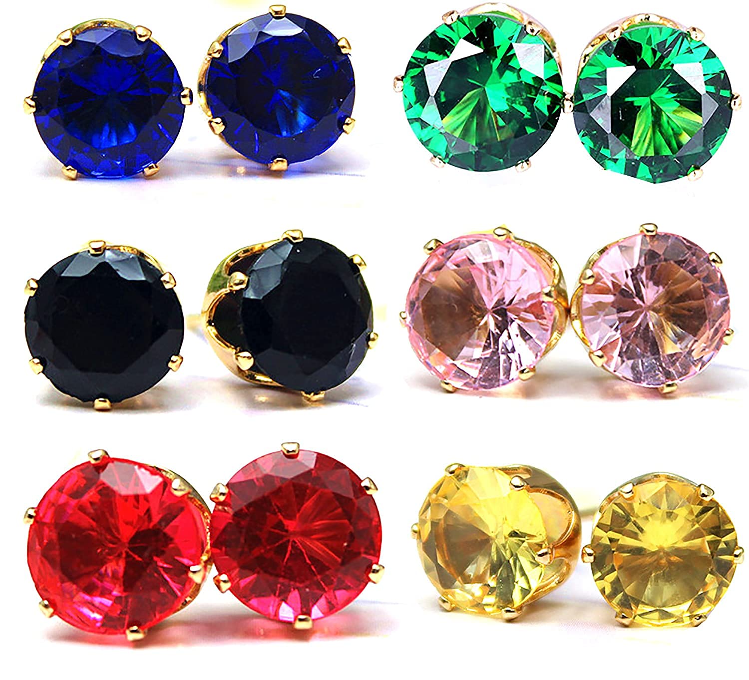 R S Jewels Combo of 6 Pair of Small Single Solitaire Simulated CZ Diamond Stone Stud Small Earring for Women Girls. (B094GPFFK8) Amazon Price History, Amazon Price Tracker