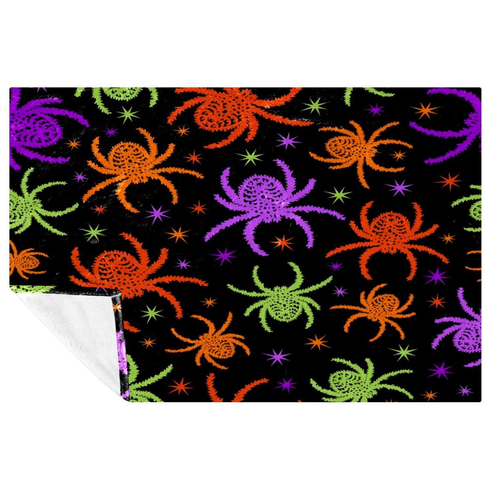 Couverture Halloween araignée plaid chaud et confortable pour lit et camping 150x100cm