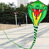 Vista 7 de HENGDA KITE Cometas de serpiente de gran potencia con línea voladora Cometa deportiva divertida al aire libre