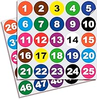 Vista 25 de iSYFIX Calcomanías negras de números consecutivos – 1 a 50, 1 pulgada, 1 juego – Vinilo autoadhesivo de alta calidad ideal para inventario