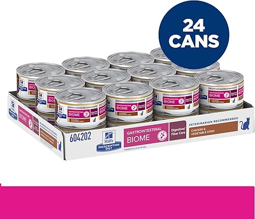 Miniatura 3 de Hill's Prescription Diet Gastrointestinal Biome DigestiveFiber Care - Alimento húmedo para gatos con pollo y verduras, dieta veterinaria, latas de