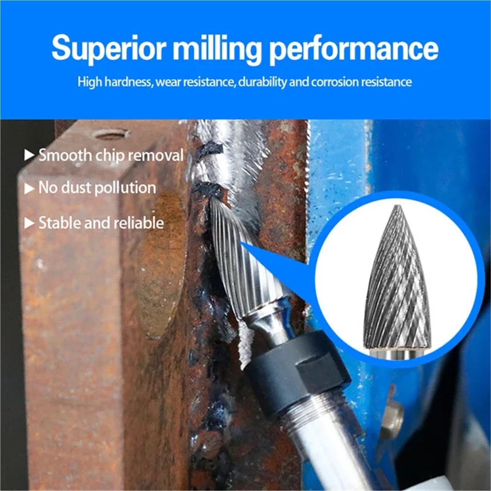 1pc Tungsten Steel Grinding Head Carbide Rotary File Conical Milling Cutter Metal Grinding Engraving Single And Double Groove G Type(Double groove 16mm)