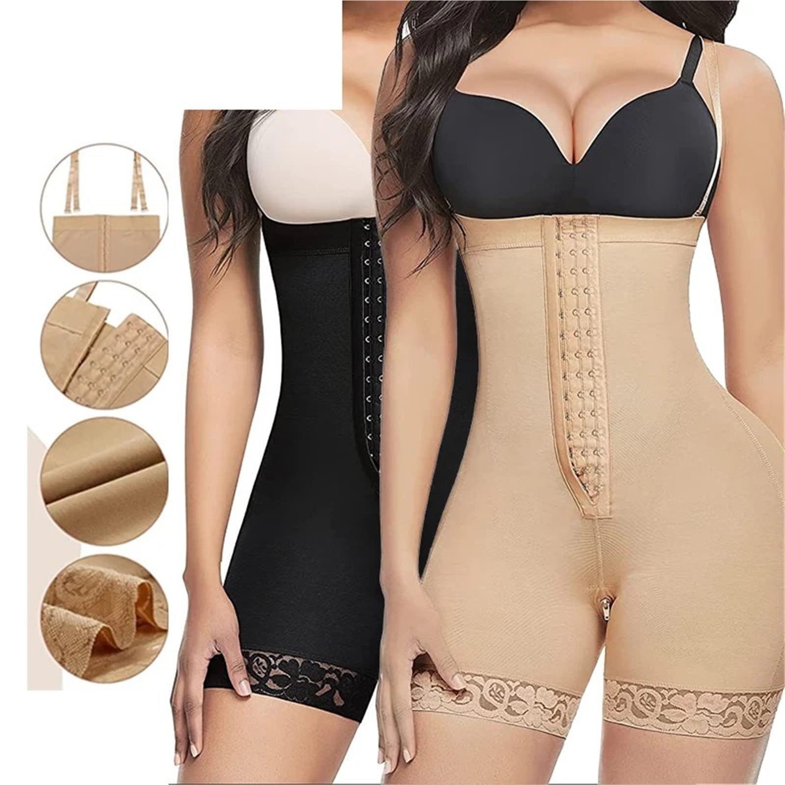 Body Moldeador Corrector de figura sin tirantes alta compresión, control abdomen, faja moldeadora cintura