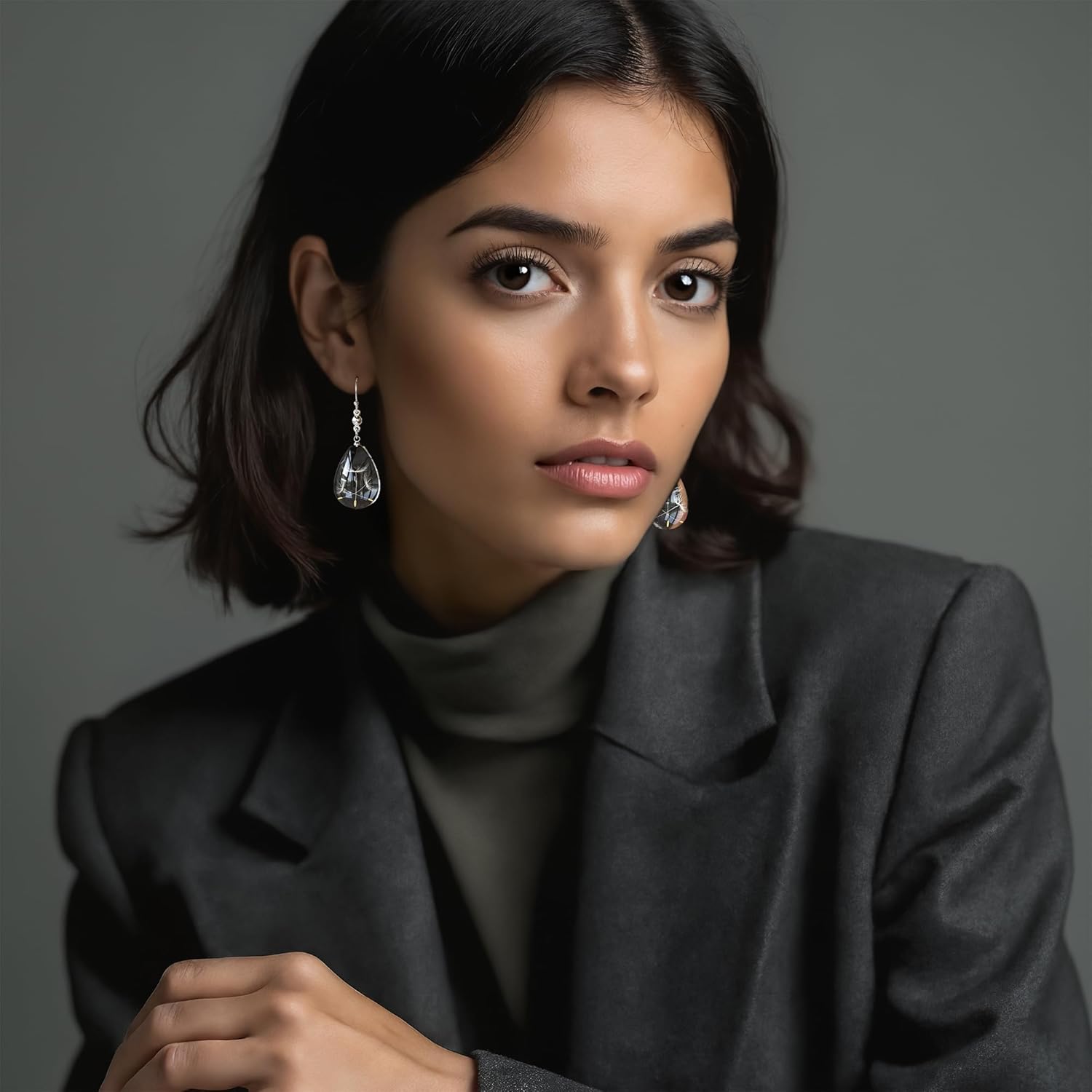 Dandelion Flower Earrings Wildflower Earrings Handmade Pressed Flower Earrings Dandelion Jewelry Teardrop Resin Pendant Natural Flower Pendant Earrings - Image 4