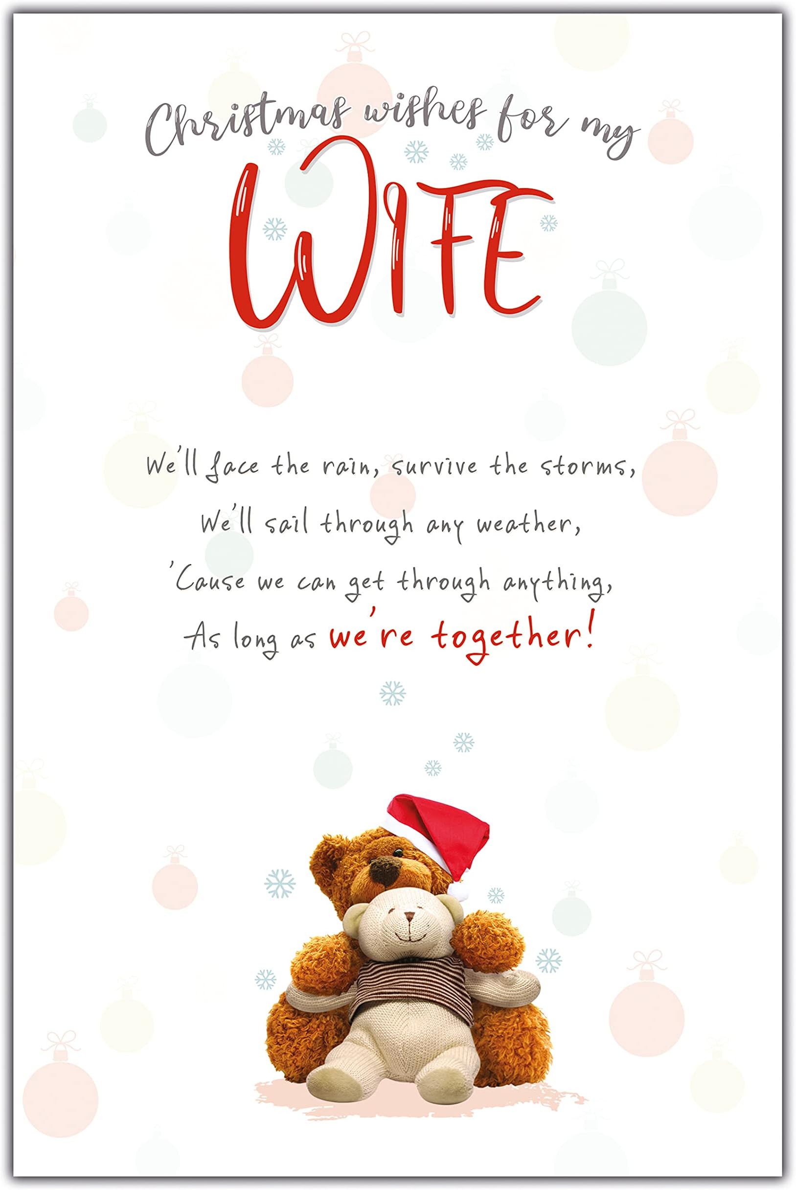 Wife Christmas Card, Nice Words Wife Christmas Cards, Xmas Card Wife ...