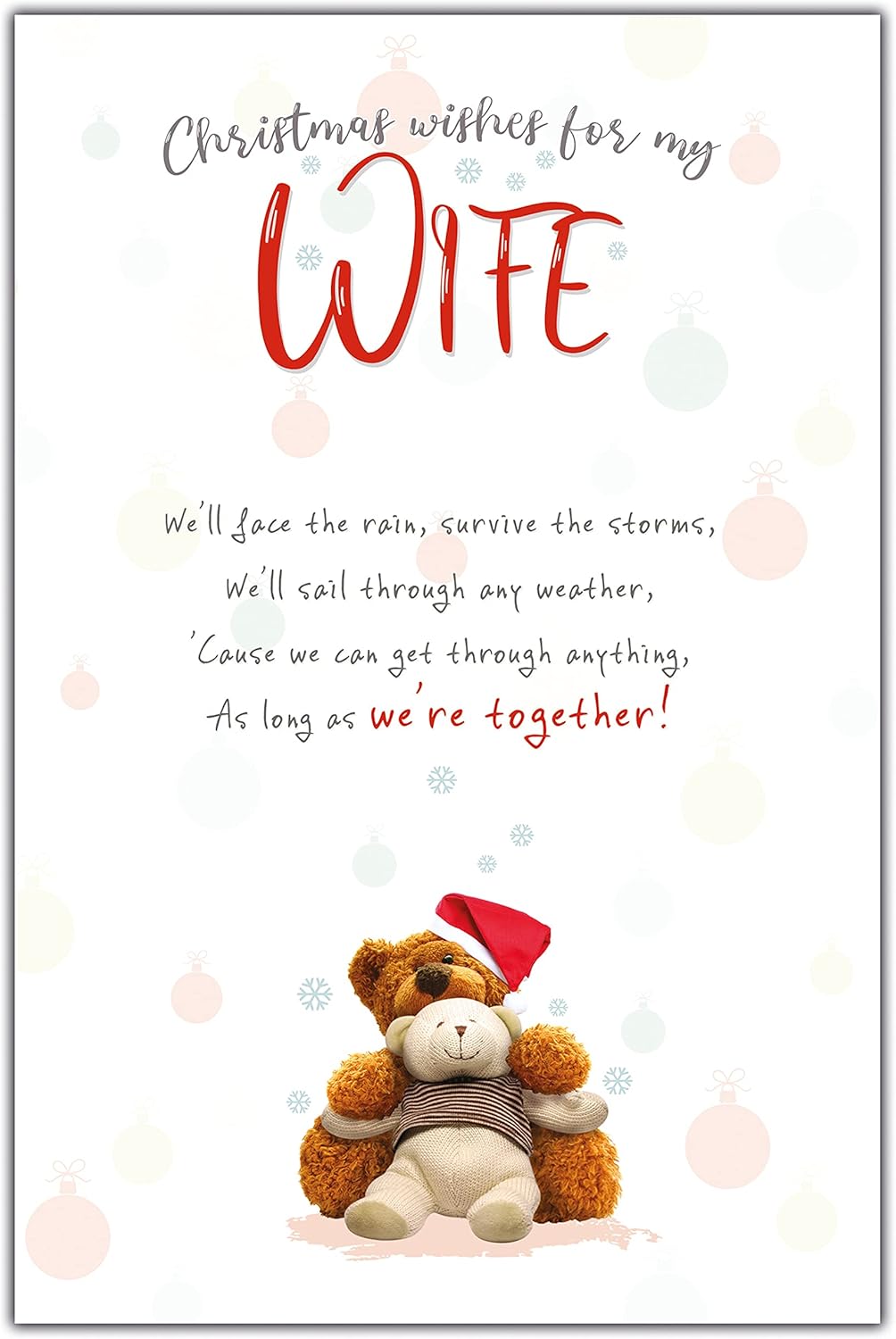 Emotional Rescue Wife Christmas Card, Nice Words Wife Christmas Cards