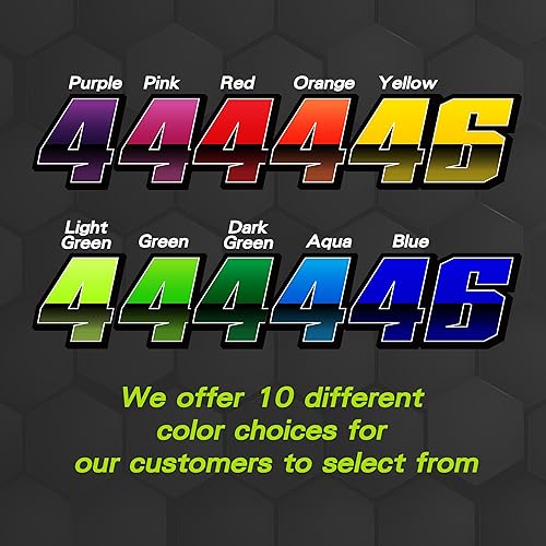 Miniatura 3 de MC MOTOPARTS 3 calcomanías de vinilo personalizadas con números de carreras, día de pista, MX, motocross de 6 pulgadas, 7 pulgadas, 8 pulgadas, 9