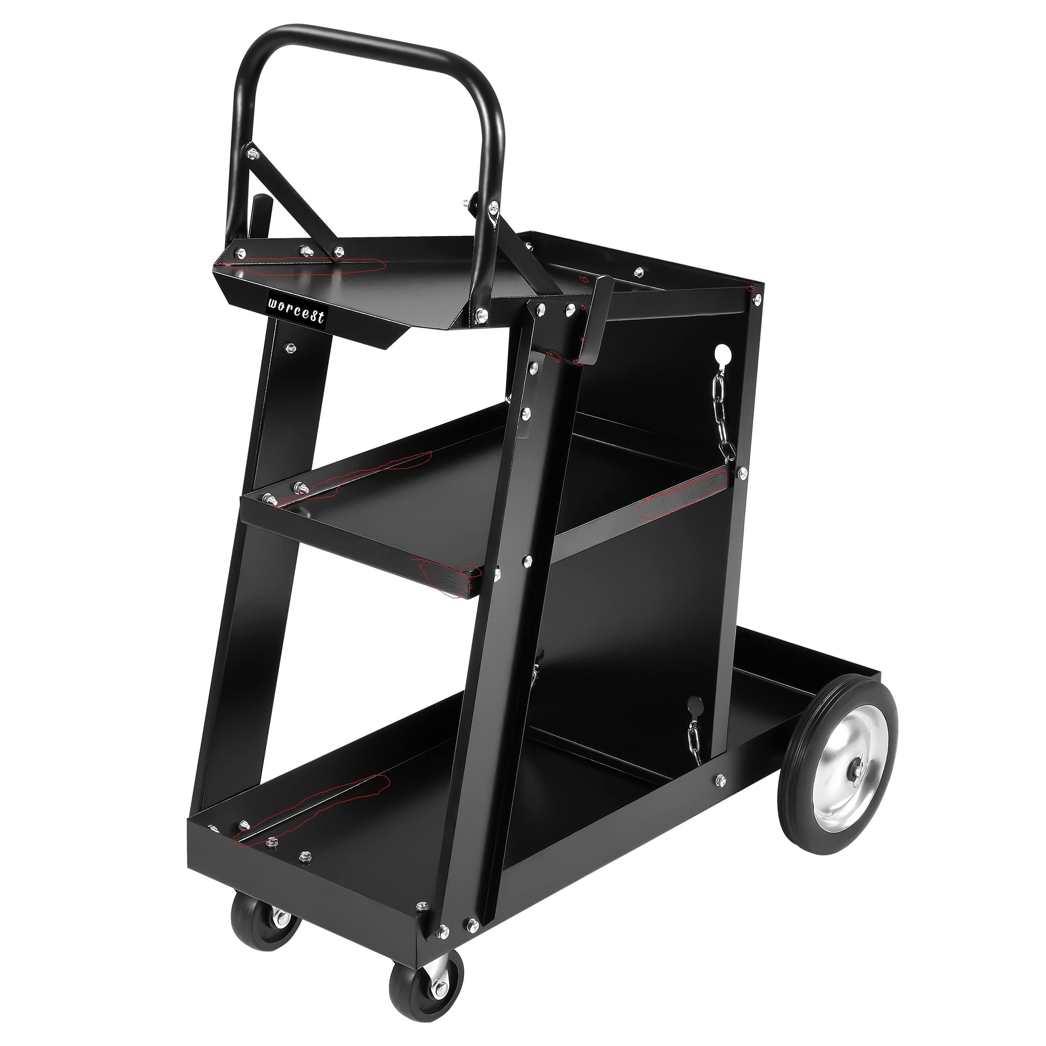 Buy 3 Tier Welding Cart Heavy Duty Welder Cart on Wheels with Cable
