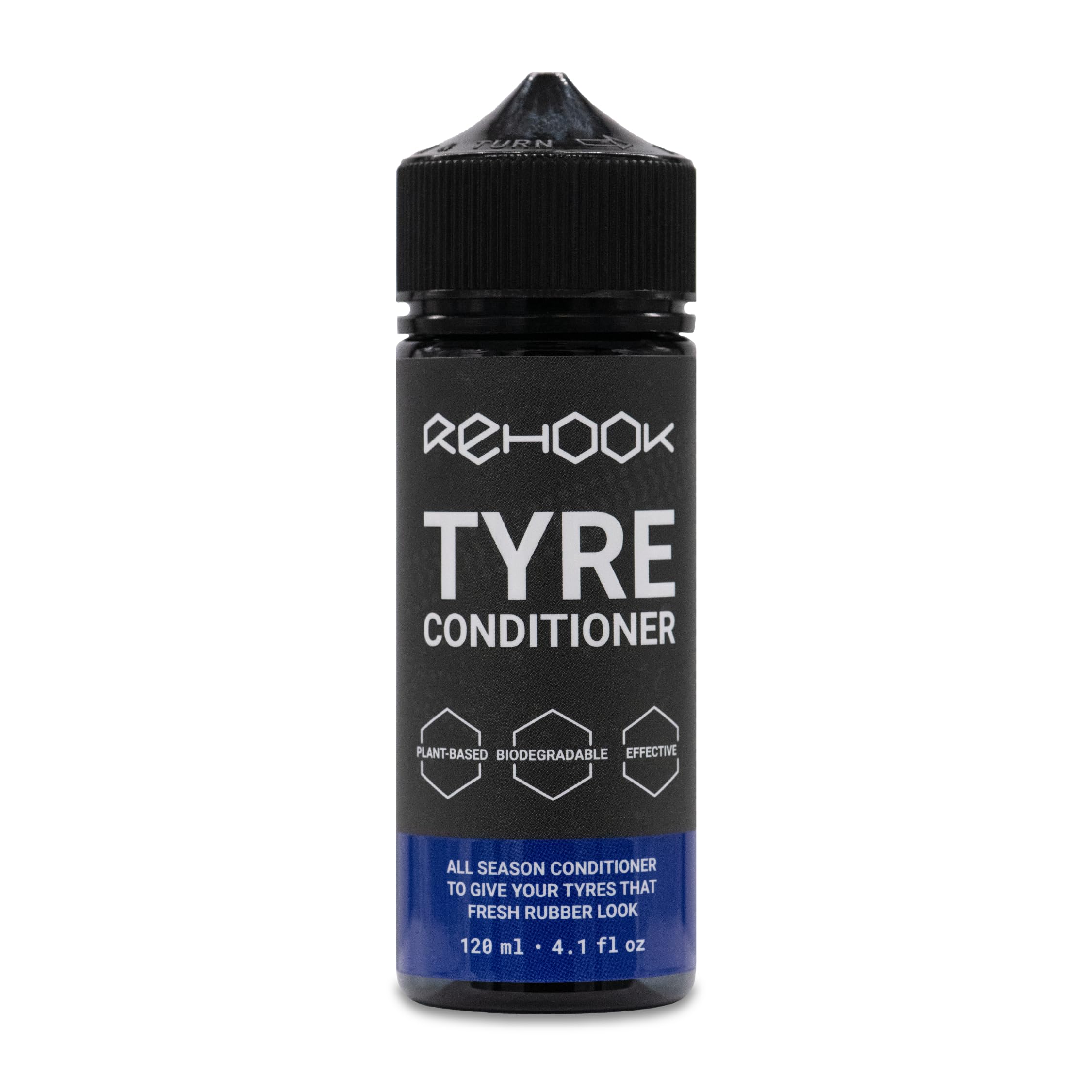 RehookTyre Conditioner 120ml - Plant-Based, Biodegradable, Protective Shine Solution - Suitable for All Bike Types, All Weather Conditions - Wet Look Dressing Enhances Appearance Bicycle Tires