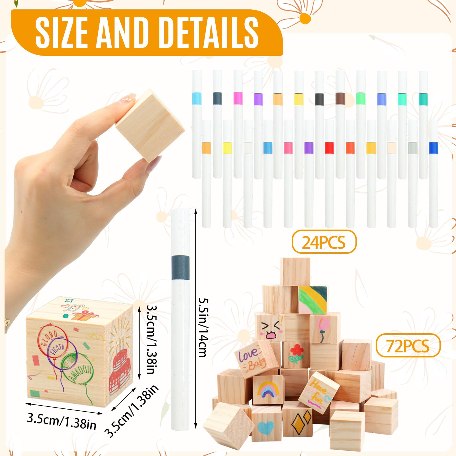 ZCPTZ 97 Pcs Sun Baby Shower Games Sign Kit, Sun Theme Party Decoration, Including Game Sign DIY Blank Wooden Block Painting Pen to Draw Your Idea for Sun Baby Shower Party Game Gender Reveal Party