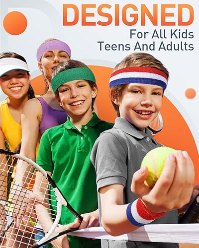 Miniatura 3 de Tanluhu Diademas deportivas para entrenar, hacer ejercicio, tenis, baloncesto, correr, de tela de rizo, de algodón, para exteriores, para hombres y