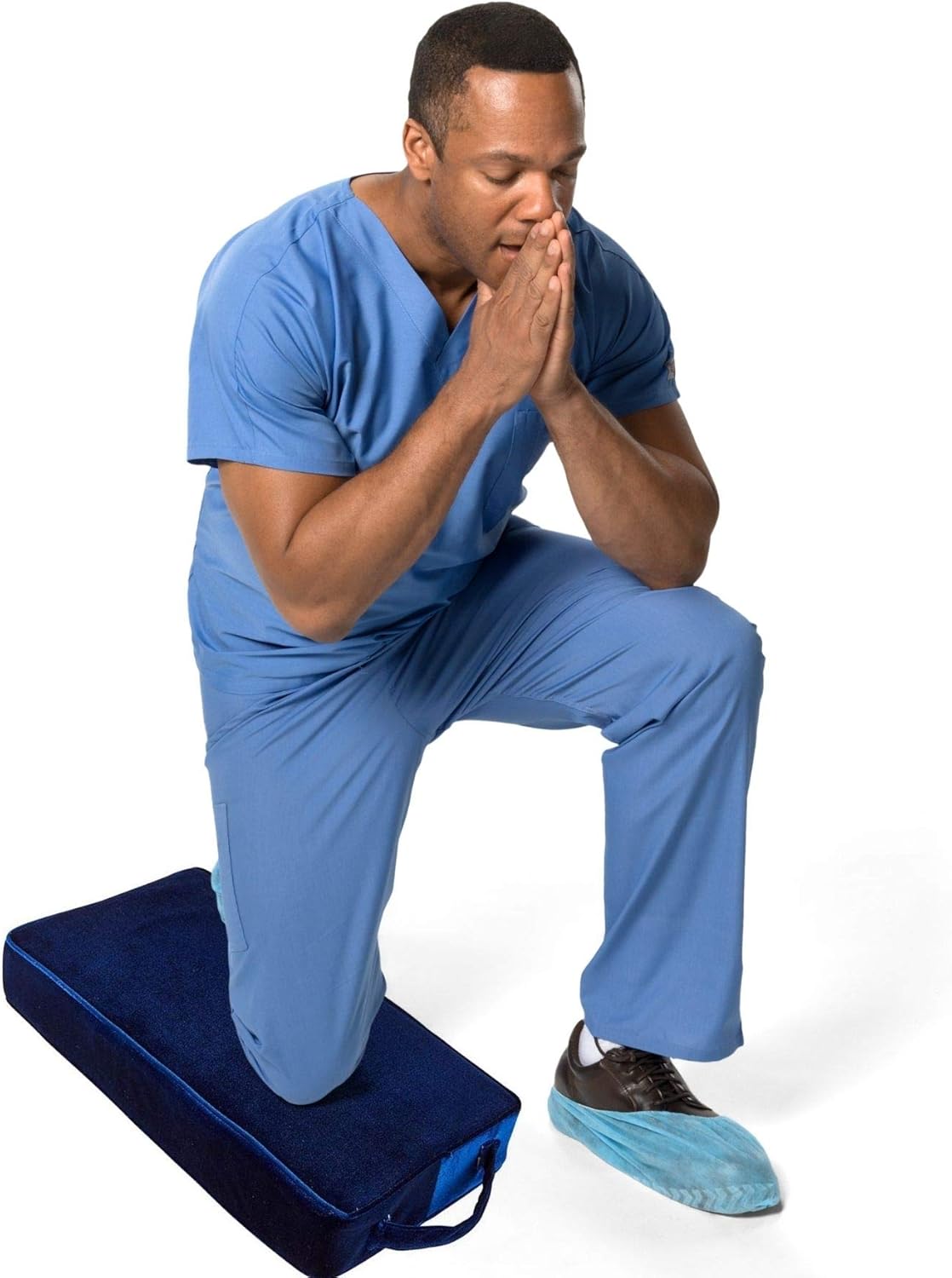 Needzo Soft Navy Blue Personal Foam Prayer Kneeler, Easy to Carry Kneeling Pad, Extra Thick, 15 x 7.75 Inches