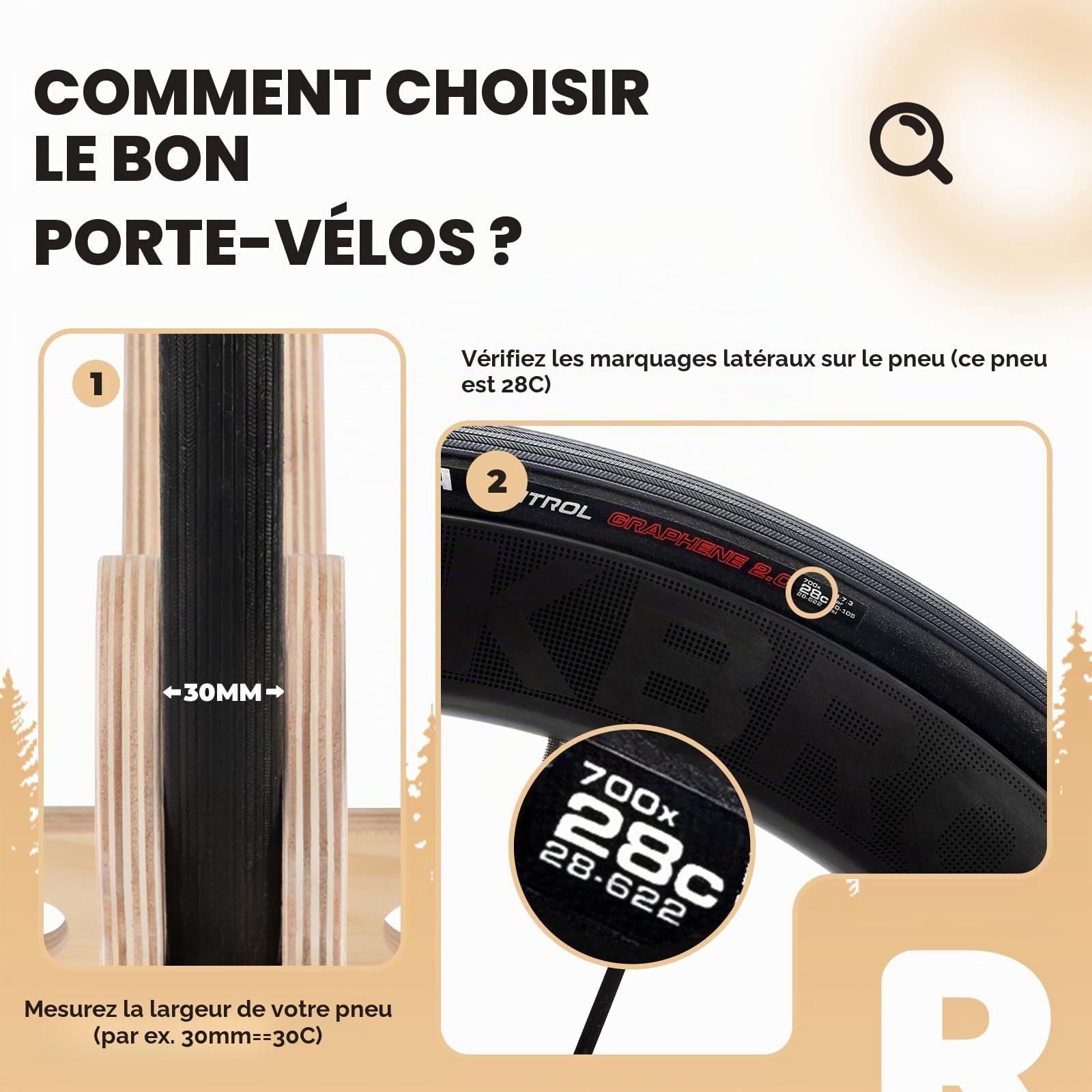 ROCKBROS Porte-Vélos, Râtelier Vélo, Support Vélo Sol, Support de Stationnement en Bois pour Vélo de Route de 23C à 30C, 700C, Idéal pour Garage, Maison ou Magasin de Vélos