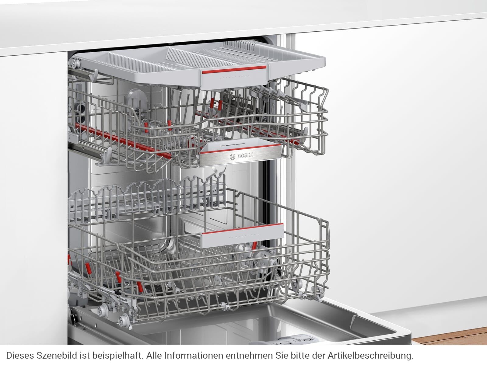 Bosch SBD6ECX00E Serie 6, Vollintegrierter XXL-Geschirrspüler, 60 cm, Besteckschublade, Made in Germany, EfficientDry für bessere Trocknungsleistung durch automatische Türöffnung