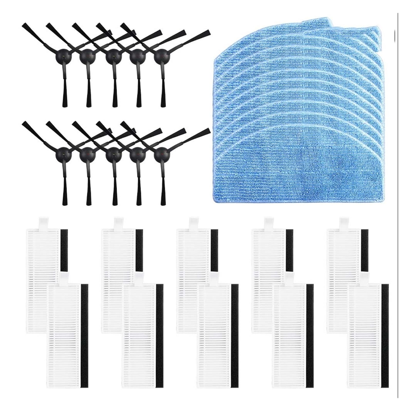 Compatible With Compatible With Tikom G8000 / G8000 Pro/Honiture G20 Pro Roller Side Brush Filter Mop Cloths Rag Robot Vacuums Spare Part Accessory(Set N)